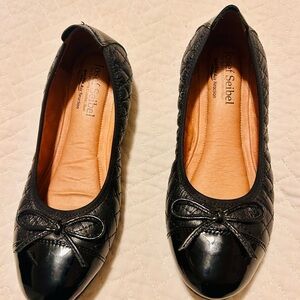Josef Seibel Black Quilted Leather Flats